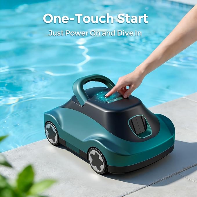 C5 Cordless Robotic Pool Cleaner with 180-Min Runtime, 2.7L Large Filter Basket & Self Parking, Pool Vacuum for Above-Ground Flat Pools up to 2200 Sq.Ft