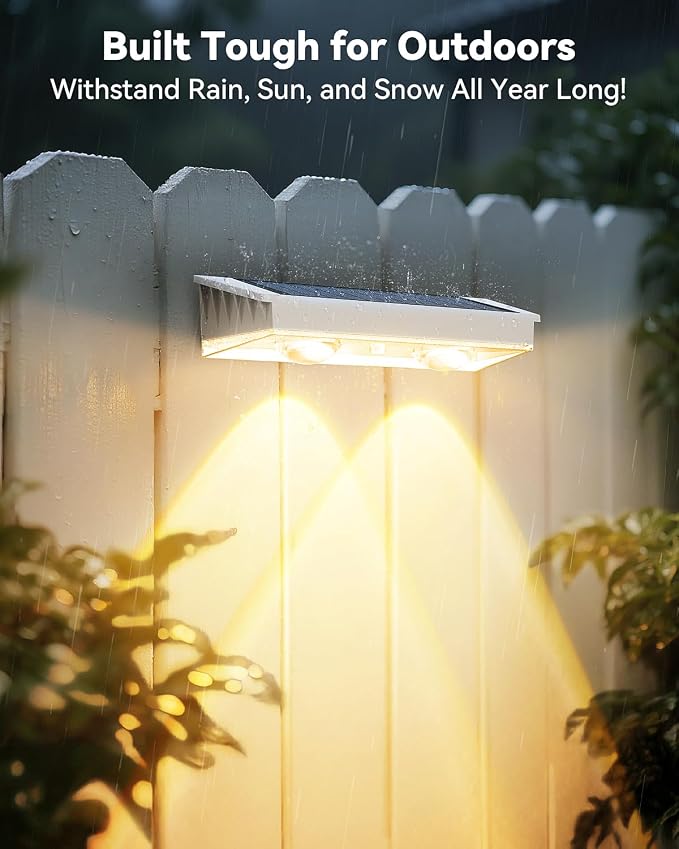 Fence Lights Solar Powered 12 Pack, 7 Fixed Colors & Color Changing Solar Fence Lights Outdoor, IP65 Waterproof Backyard Decoration for Patio, Deck, Pool, Step