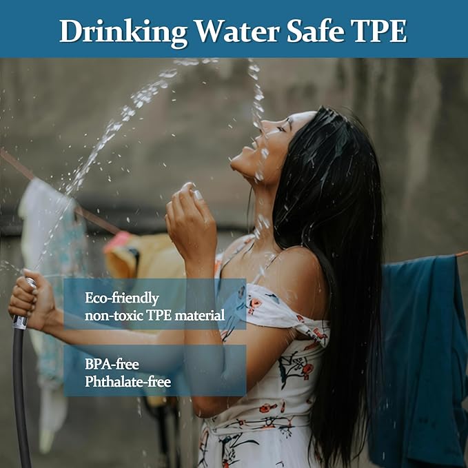 Garden Hose 100 ft, Made of TPE (BetterThan PVC/Hybrid Polymer), Lightweight yet Durable Water Hose with Ergonomic Grip, Drinking Water Safe Material, All-Weather, 3/4" GHT Fittings