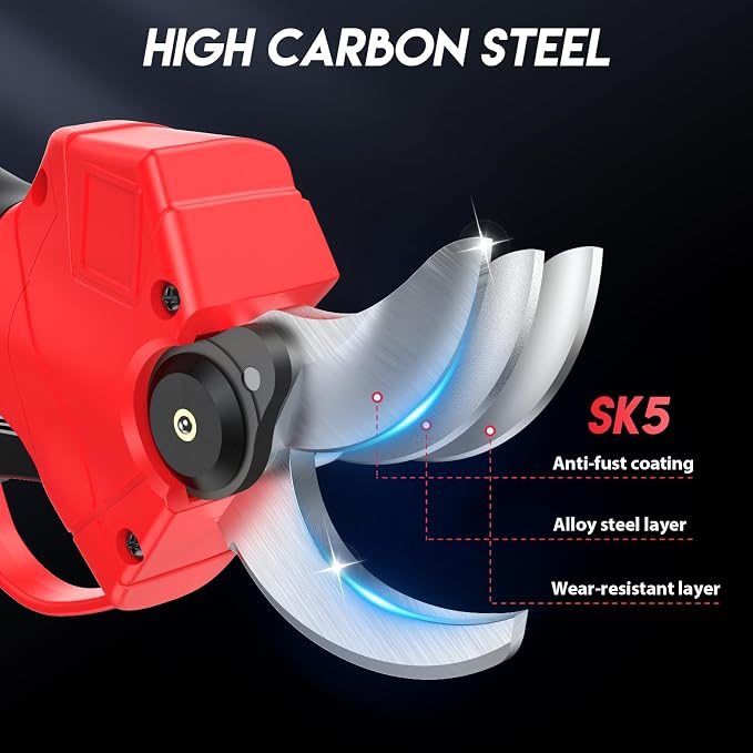 Electric Pruning Shears Cordless – Brushless Motor, LCD Display, 1.4" Cutting Diameter, 2 x 2000mAh Batteries, 1 Replacement Blade – Ideal Gift for Gardeners & Outdoor Enthusiasts