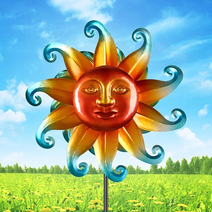 Wind Spinners Outdoor Metal- 60 Inch Kinetic Wind Spinners Metal Garden Outdoor Decor for Yard and Garden Kinetic Windmills Unique Gifts for Friends and Family