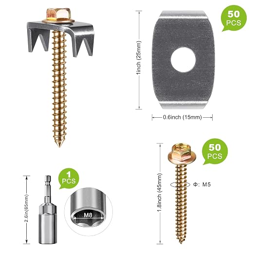 Insaga Reusable Fence Fasteners, 50pcs for Wire Fence, Fencing Staples with Wire Fixer for Softwoods, Metal Grid Compatible