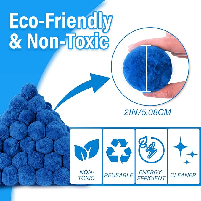 4 lbs Pool Filter Balls for Filter Pump, Upgraded High-Density Reusable Fiber Media Replace 150 lbs Filter Sand, Long-Lasting Filtration for Above Ground Swimming Pool, Aquarium & Pond