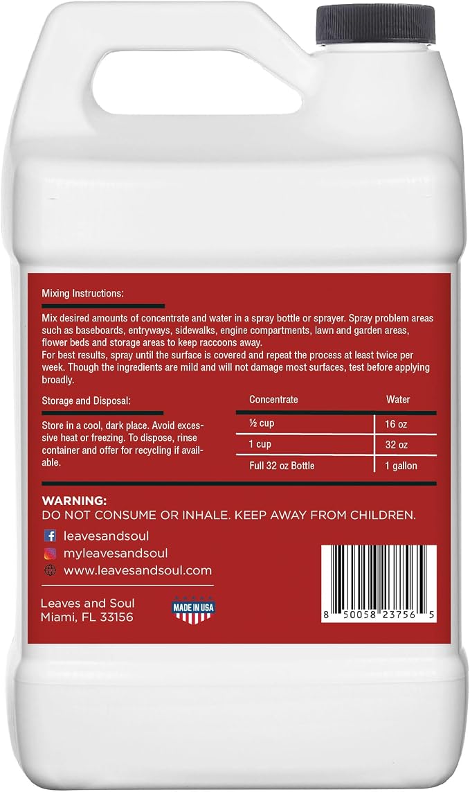 VarmiPro Raccoon Repellent Outdoor Spray Concentrate 32 oz – Natural Raccoon Deterrent for Yard, Garden & Lawn, Animal Repellent Outdoor Spray to Keep Raccoons Out of Your Yard