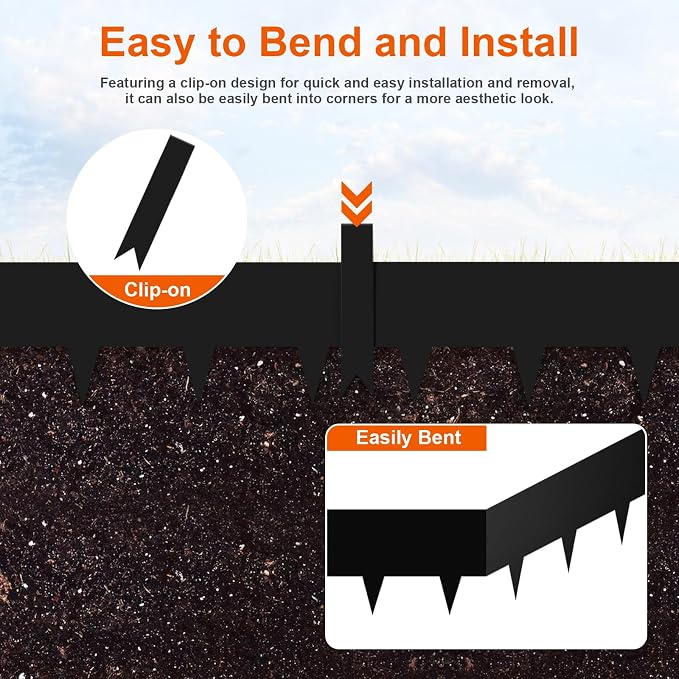 40" L X 7.5" H Metal Landscape Edging, 10 Pack Galvanized Steel Garden Edging, Garden Edging Border for Lawn, Flower Bed, Yard