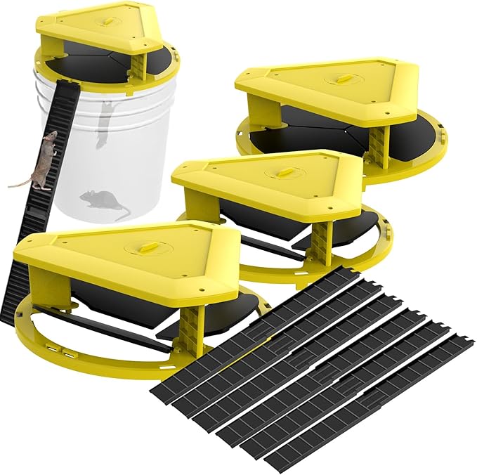 Mouse Trap Bucket-Mouse Traps Auto-Reset,Humane Rat Trap（3 Pack） | Indoor for Home-Multi-Catch,5 Gallon Bucket Compatible