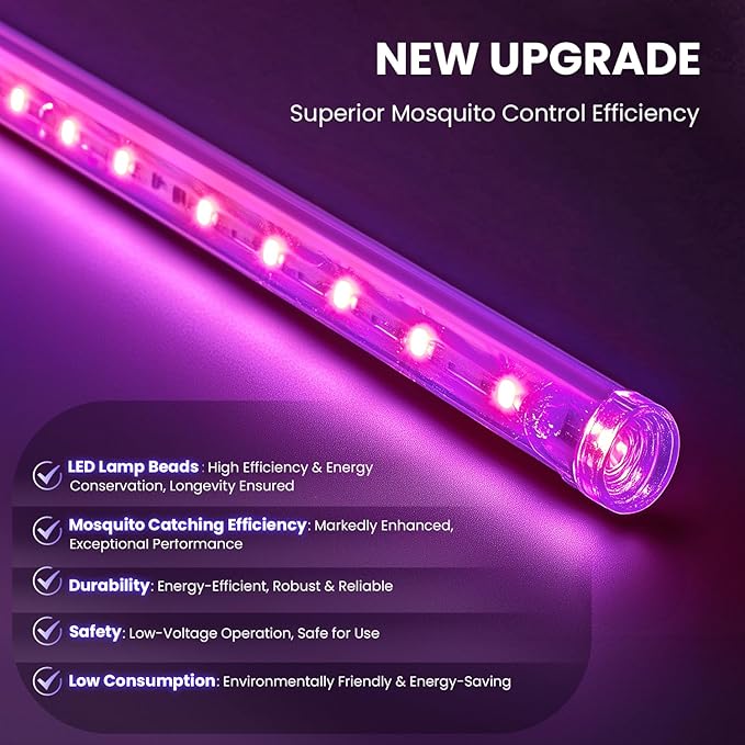 LiBa LED Indoor Bug Zapper, Electric Mosquito Killer Fly Zapper with Dual UV Wavelength Attraction, High Voltage Fly Trap Mosquito Trap Over 10-Year Lifespan LED Bulbs Light, Safe for Kids/Pets