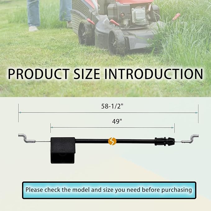 104-8677 Brake Cable, for Toro 20001 20003 20005 20007 20008 20009 20012 20016 20019 Replaces 1048677 290-935 Lawn Mower Brake Cable