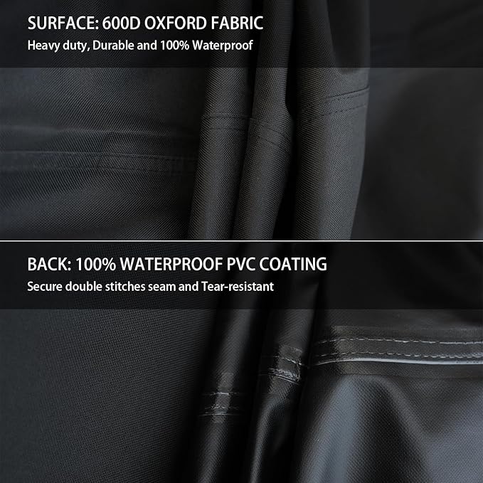 Patio Furniture Set Cover Waterproof Rectangular Heavy Duty 600D Outdoor Sectional Sofa Couch Cover Large Outside Dining Table and Chairs Covers Patio Conversation Set Cover Black 127 x 63.5 Inch
