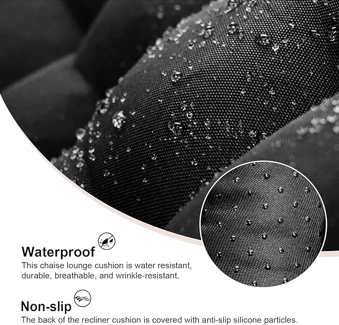 ERWUDEling Lounge Chair Cushion for Outdoor Furniture – Zero Gravity Chair Cushion Replacement, Oversized Waterproof Patio Cushion for Chaise Lounge, Indoor Lounger Chair, Replacement Cushion Only
