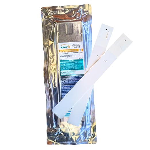 Apivar® 2.0 New Formula - Less Amitraz - Faster Varroa Mite Drop - Mite Treatment for Honey Bees, Strips Fit Langstroth, Dadant & More, No Withholding Period - (12 Packs)