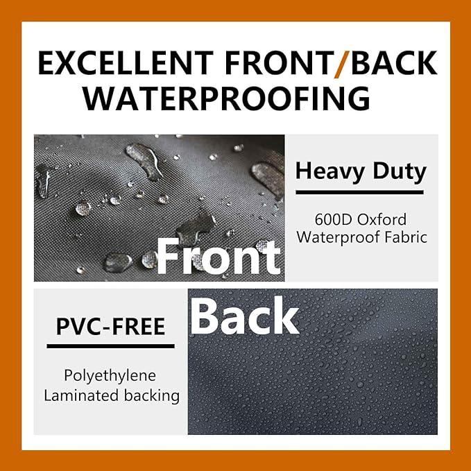 Upgraded Patio Furniture Covers, Waterproof Outdoor Sectional Cover, 600D PU Outdoor Furniture Sofa Covers 90" x 120" L Shaped Oudoor Couch Cover, V-Shape Lawn Outside Protector - Left facing