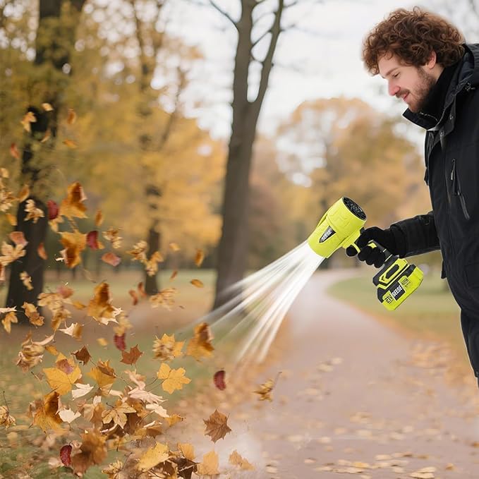 Turbo Jet Leaf Blower: Cordless Leaf Blower for Yard Leaves, Driveway Sand & Car Drying - 450 CFM High Speed with Ergonomic Handle for Easy Operation