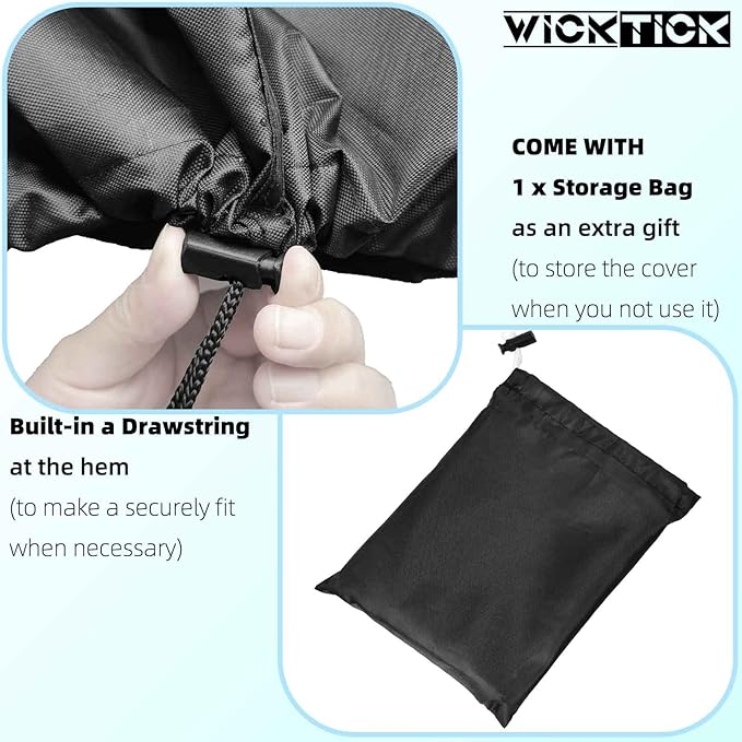WICKTICK Waterproof Cover for Keter Pacific Cool Bar Outdoor Patio Furniture and Hot Tub Side Table with 7.5 Gallon Beer and Wine Cooler, Outdoor Round Pool Side End Table Cover (21” Dia x 23” H)
