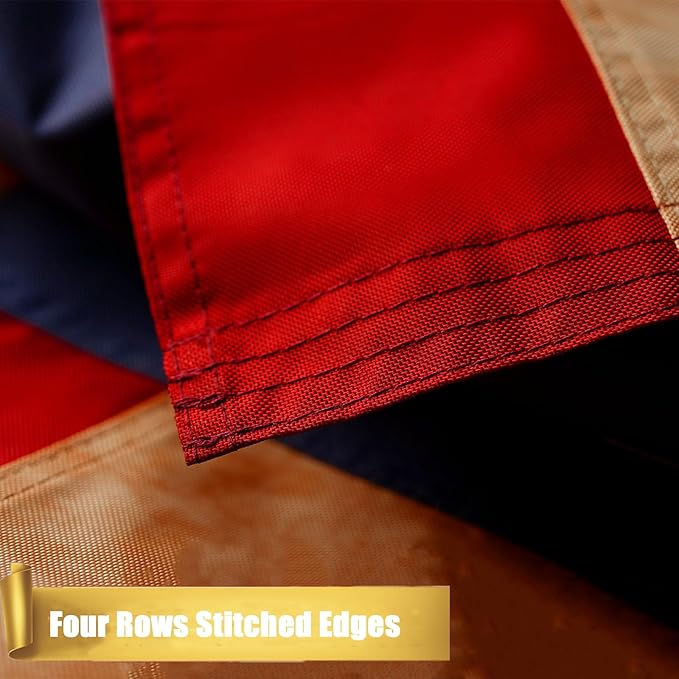 Betsy Ross Tea-Stained Vintage American Flag 3x5 FT 13 Stars Deluxe Water Resistant Series Vintage Flags Heavy Duty Super Tough Spun Polyester/Embroidered Design/Sewn Stripes/Brass Grommets