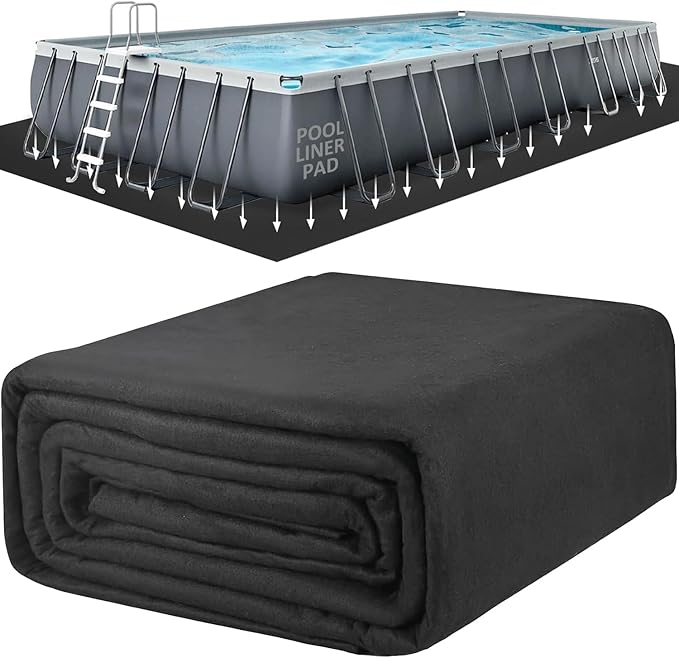 POOLHACKER 12' x 20' Rectangle Pool Liners for Above Ground Swimming Pools, Durable Geotextile Material, Easy to Install, Extends Life to The Line, Under Pool Padding