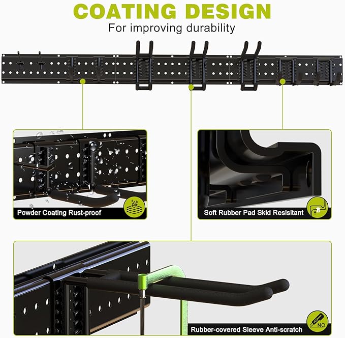 NattyDot Garage Tool Organizer Wall Mount Power Tool Organizer Wall Mount with Charging Station Garden Tool Hanger
