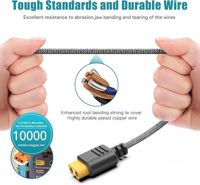 TAIFU 12V/24V XT60 Car Charger Cable for Anker SOLIX C200/C300/C800/C800 Plus/C1000/F1200 /F1500/F2000/F2600/F3800, Westinghouse iGen1000s Portable Power Station,ALLPOWERS R600/S2000 Solar Generator