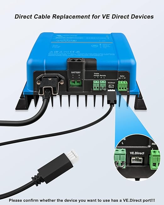 Cable Replacement for Victron Energy VE.Direct Cable, 1.8FT Length Cord Compatible with VE.Direct Port for VE GX Device and Smart Charger, SmartSolar Charge Controller, DC/DC Battery Charger.
