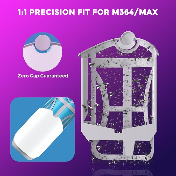 10 Pack Flying Insect Trap Refills, Compatible with Flying Insect Trap M364 M364A and Max, Catch Gnats, House & Fruit Flies - Easy to Use