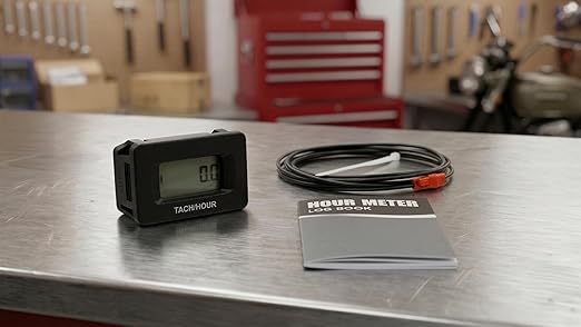Hardline Products USA Digital Hour Meter & Tachometer – OEM Replacement for Toro - MTD - Cub Cadet - Bad Boy - Troy Built - Briggs and Stratton– Waterproof Inductive Maintenance Gauge – N310