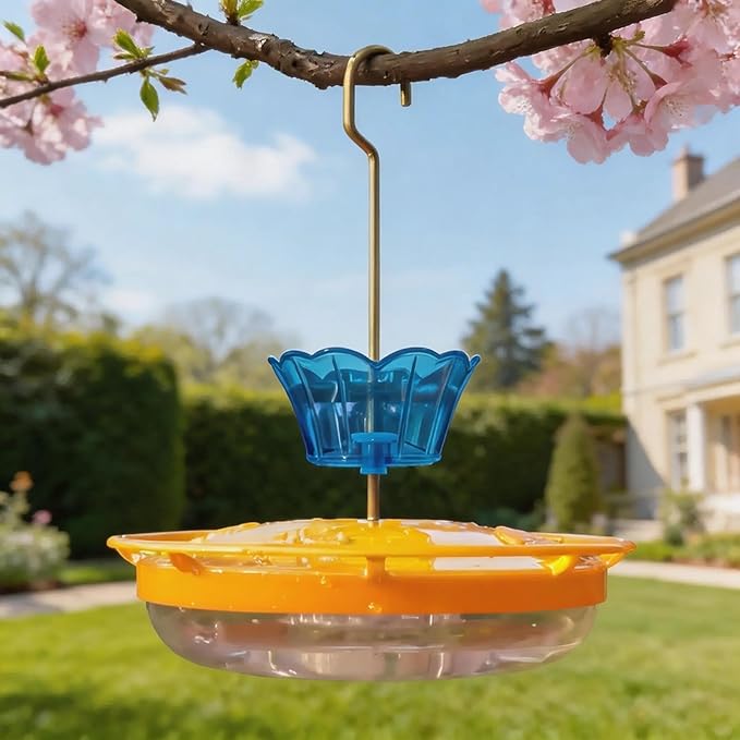 Ant Moat for Hummingbird Feeder - 3 OZ x 2 Pack Insect Guard with Large Capacity (Blue)