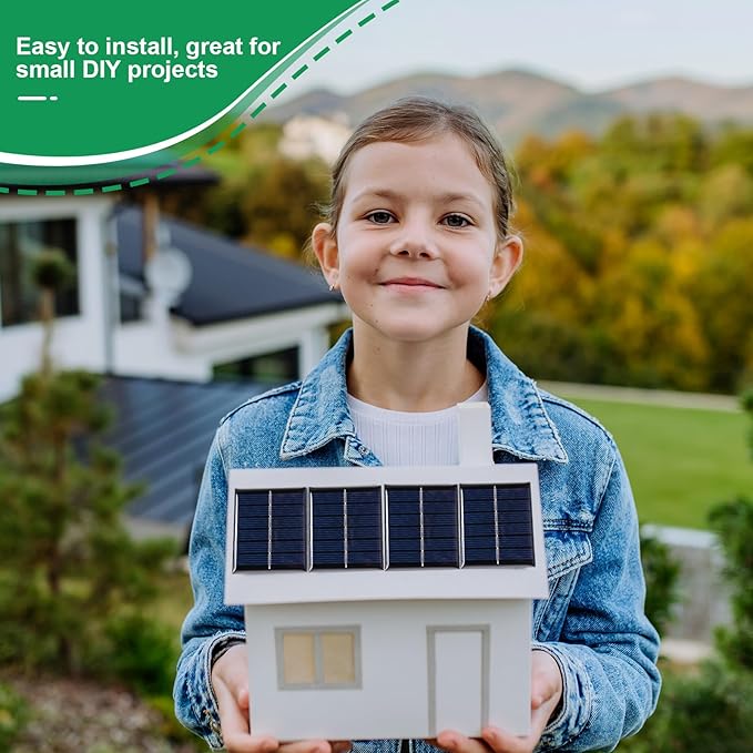 Kanayu 30 Pcs Small Solar Panels 3v 120ma Mini Polycrystalline Solar Cells DIY System Kits Epoxy Panel Module Photovoltaic Cells Charger 60 x 55 mm for Light Phone Charger Flashlight