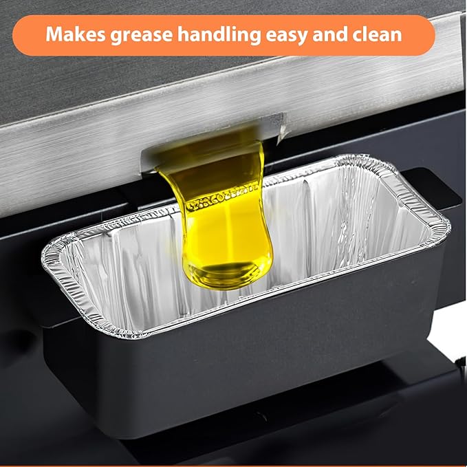 Griddle Grease Catcher/Grease Cup Foil Tray pan for Blackstone Stove Griddles 17'' 22'' 28'' 30'' 36'', Drip Catcher Pan for Blackstone Professional Flat Top Griddles Replacement Part