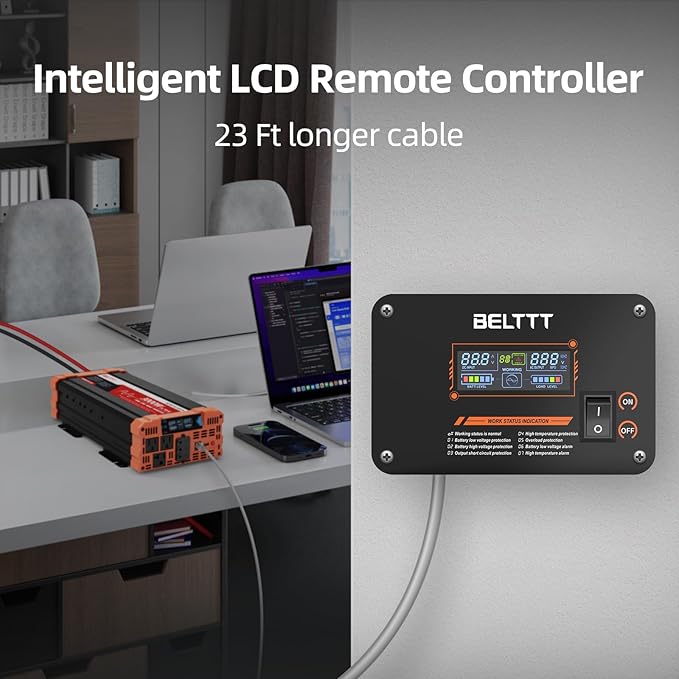 BELTTT Remote Controller and Smart LCD Display only for BELTTT BAP Series Pure Sine Wave Inverter