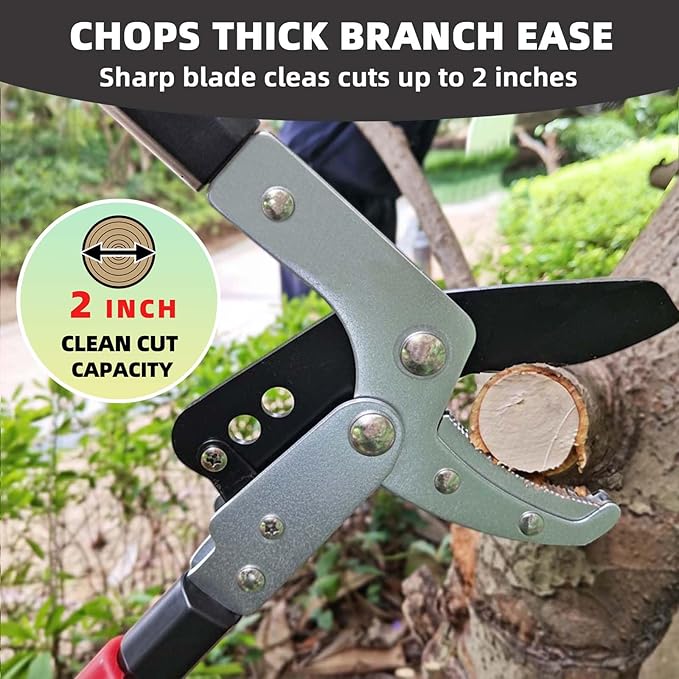 YRTSH 3-Piece Garden Tool Set, Loppers, Hedge Clippers, Pruning Shears with Telescopic Aluminum Handle, Effortless Heavy-Duty Branch Cutter, Garden Shears Gardening Tools for Branches,Shrubs & Hedges