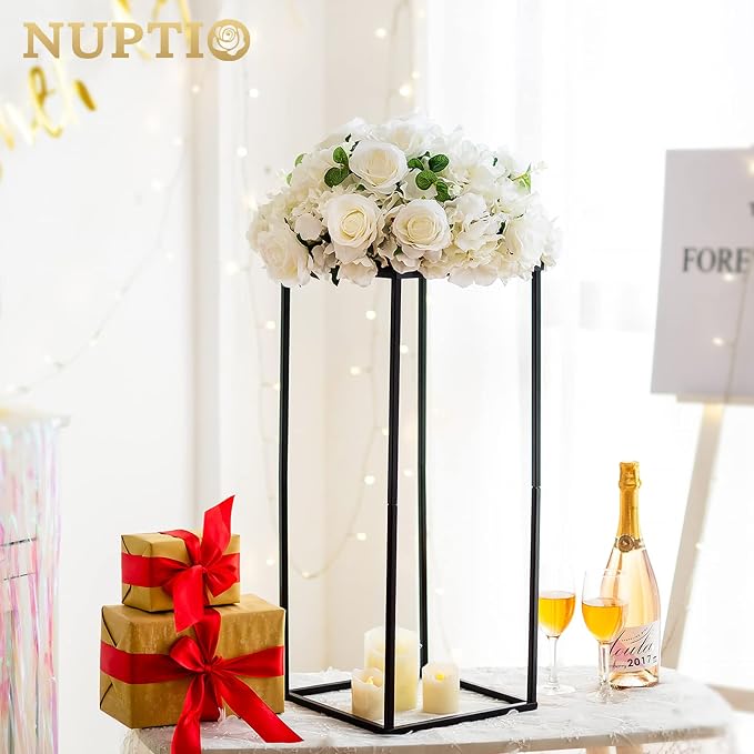 Nuptio Black Vases - 2 Pcs, 23.6 Inch Tall, For Wedding & Home Centerpieces