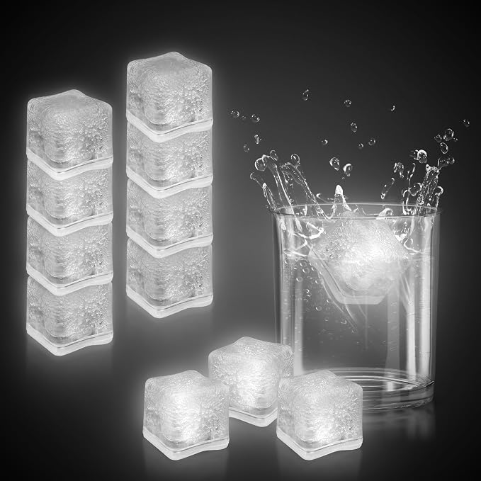 Windy City Novelties 12 pack LED Ice Cubes with Changing Lights (White)