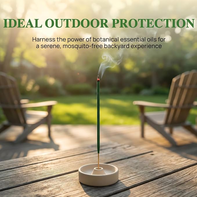 NomoBuzz Mosquito Repellent Incense Sticks - 240 Count, Plant-Based Bug Control with Citronella, Rosemary & Lemongrass, Ideal for Patio, Garden, Beach, Camping, Backyard
