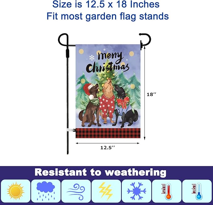 Dogs Theme 12PCS seasonal garden flags Double Sided 12 x 18 Inch Yard Flags, Small Garden Flags for Outside，Spring Summer 4th of July Easter Outdoor Flags, Holiday Garden Flags for All Seasons