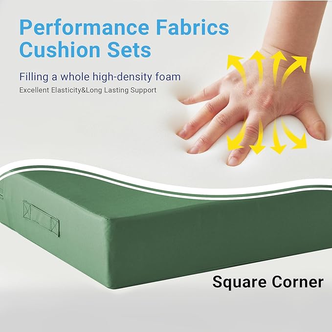IPYNBAP Outdoor Cushions for Patio Furniture,Outdoor Seat Cushion Set 24 x 24 x 4 Inch,Waterproof & Fade Resistant Outdoor Chair Cushions,Deep Patio Chair Cushion with Removable Cover,ForestGreen