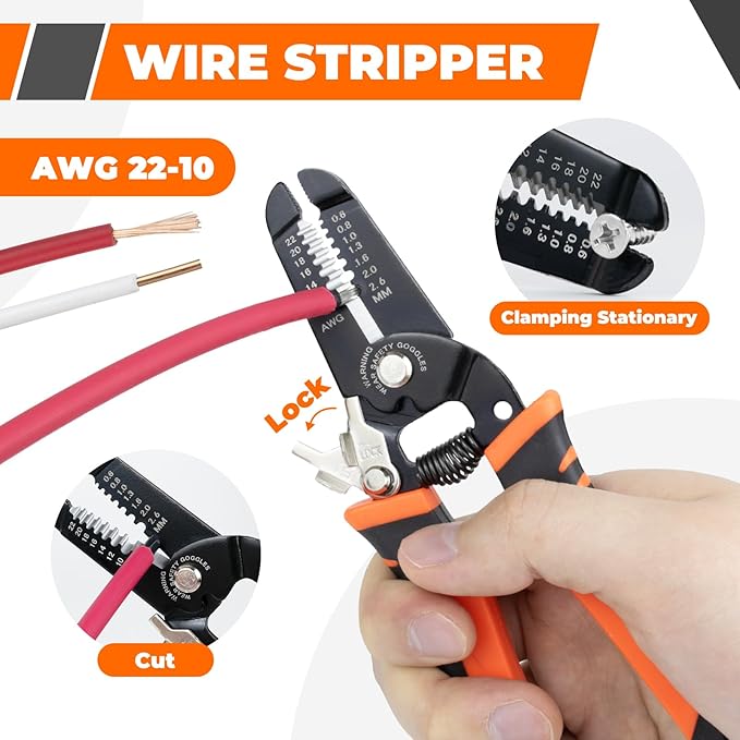 30PCS Solar Crimper Tool Kit - Crimping Tool, Wire Stripper, 25 Pairs Solar Connectors, Suitcase, and 2 Spanner Wrenches for Solar Panel Cable Assembly
