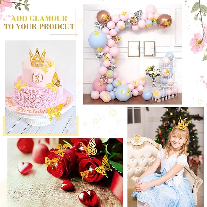Tetutor 206 Sheets Waterproof Flower Wrapping Paper,Bouquet Wrapping Paper Sheets, Floral Wrappings Papers Bouquet with Ribbons Flower Pins 3d Butterflies and Crowns for Florist Wrap Back Pink