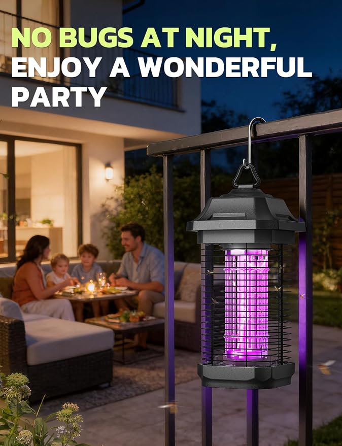 YISSVIC LED Bug Zapper Outdoor, Indoor Bug Zapper, Powerful Electric Mosquito Zapper,LED Fly Zapper Indoor, Mosquito Killer with 5.9ft Power Cord for Home Office Restaurant
