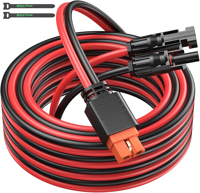 Bateria Power 12AWG XT60i Connector, 12 Gauge 10FT Solar to XT60i Adapter Extension Cable for RV Foldable Solar Panel, Portable Power Station, Solar Generator