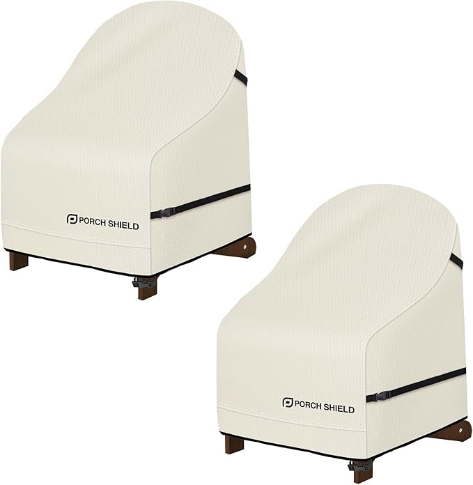 Porch Shield Waterproof Patio Adirondack Chair Cover 2 Pack Fits Outdoor Chairs 28W x 30D x 36H inch, Beige