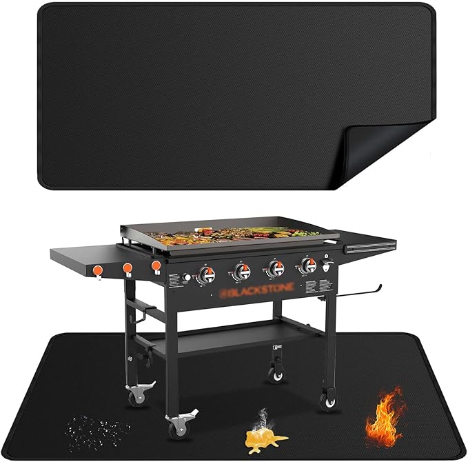 75x40 inches Large Under Grill Mats for Blackstone, Double-Sided Fireproof Outdoor Grill Protective Mat, Oilproof Waterproof BBQ Fire Pit Fireplace Mat