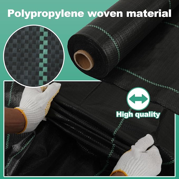 4ft x 100ft Heavy Duty Landscape Fabric - 3.2oz UV Resistant Weed Barrier Fabric, High Permeability Garden Ground Cover for Weed Control, Durable Geotextile Underlayment for Driveways & Flower Beds