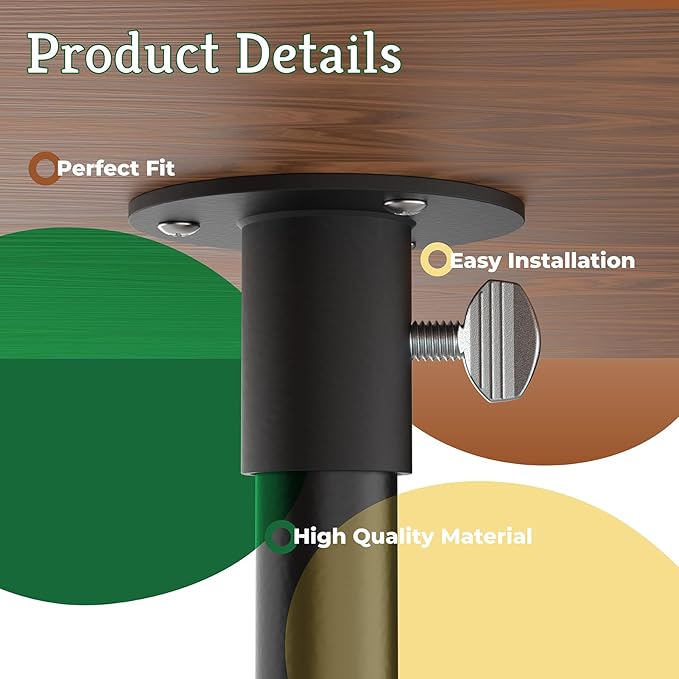 Bird Feeder Pole Mount Flange for Tray Feeders, 1202 Round Pole Flange for Mounting Bird Box Bird House Small Large Feeder or Platform on 1 Inch Pipes Poles, Steel, 1 in