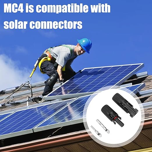 50PCS Solar Connectors, 25 Pairs with 2 Pack Wrenches - IP67 Waterproof, 1000V 30A Male/Female, Multi-Contact, 4 Connectors for 2.5/4/6mm Solar Panels