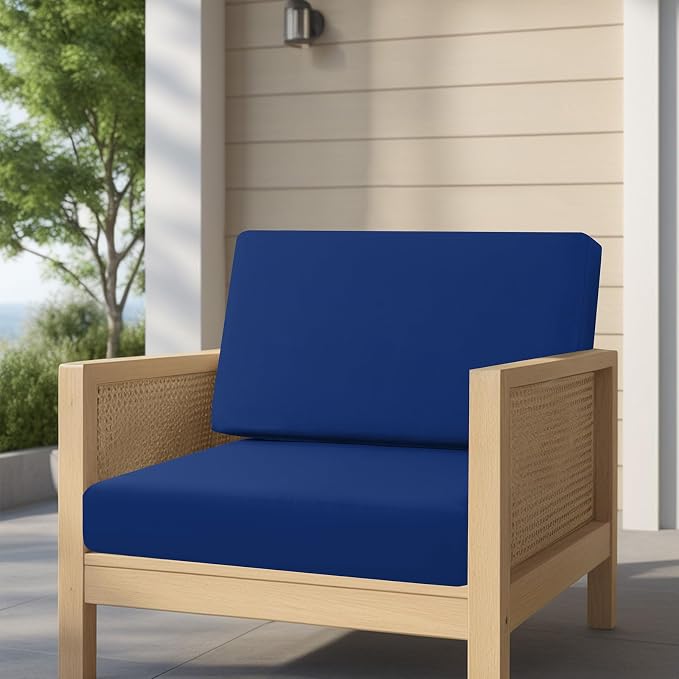 idee-home Outdoor Chair Cushions for Patio Furniture, Outdoor Seat Cushion | Waterproof Hampton Bay Deep Seat Replacement Couch Chair Cushions for Garden Backyard Navy 28.5 x 28.5