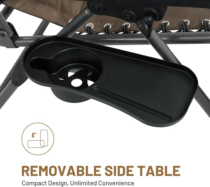 Timber Ridge Oversized Zero Gravity Chair, Padded Reclining Lounge Chair with Adjustable Headrest & Cup Holder, Heavy Duty Support 350 lbs, Foldable for Camping, Lawn, Outdoor & Indoor
