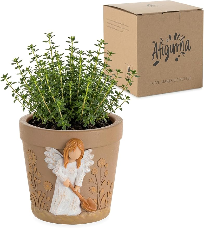 Gardening Gifts for Women: Hand-Painted 3D Art Planter for Plant Lover - Angel Planter Gift for Gardener - Cute Succulents Plant Pot Garden Gift for Master Avid Gardener Grandma Mom Christmas