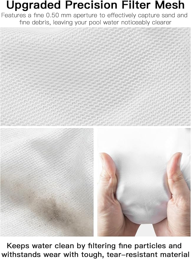 Upgrade Fits Polaris 280 & 480 Polaris Pool Cleaner mesh Bags- Zippered K13 K16 Superfine Nylon Mesh Pool Cleaner All-Purpose Bag - (2-Pack)