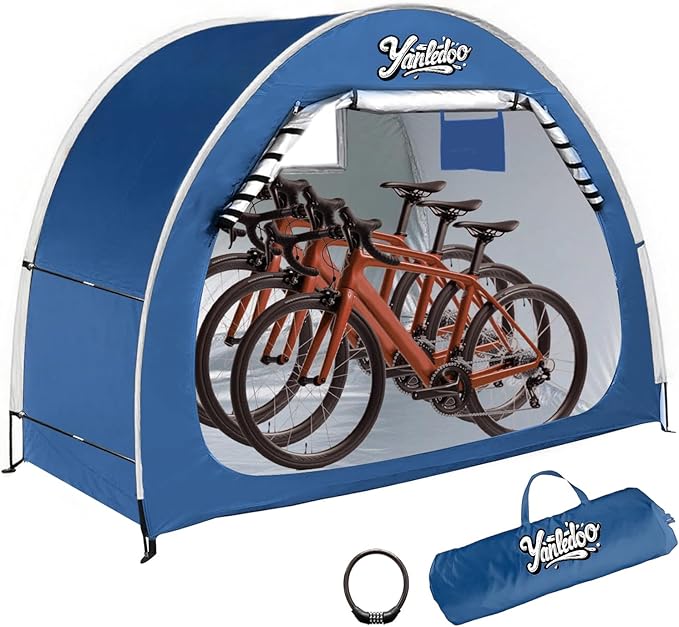 Bike Tent, Outdoor Portable Bike Storage Shed Tent, Bike Shed, Waterproof Bicycle Shelter with 210D Oxford Fabric, Bicycle Cover Fits 2-3 Bikes (Royal Blue)