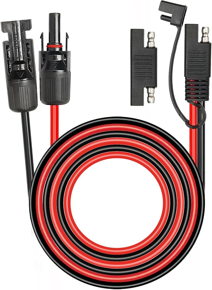 MOOKEERF Solar Panel to SAE Adapter Cable - 20FT 10AWG Solar Extension Cable for RV Solar Panel Caravan Battery Charger Kit with SAE Polarity Reverse Adapter